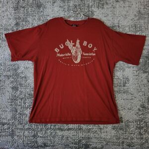 Vintage Bugle Boy Shirt Men's Extra Large XL Red Motor Bike Devil's Gate Wyoming